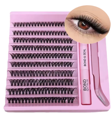 Juego de 200 piezas de pestañas postizas de un solo grupo, pestañas de piel sintética de visón, esponjosas y naturales, longitud mixta de 10-16 mm